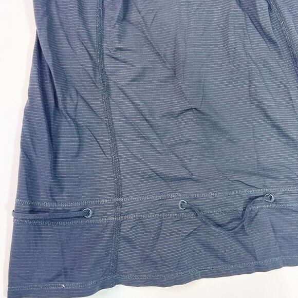 Lululemon Tank Top Women's 8 Black White Hustle And Bustle Athletic Cinch Hem - Picture 2 of 10